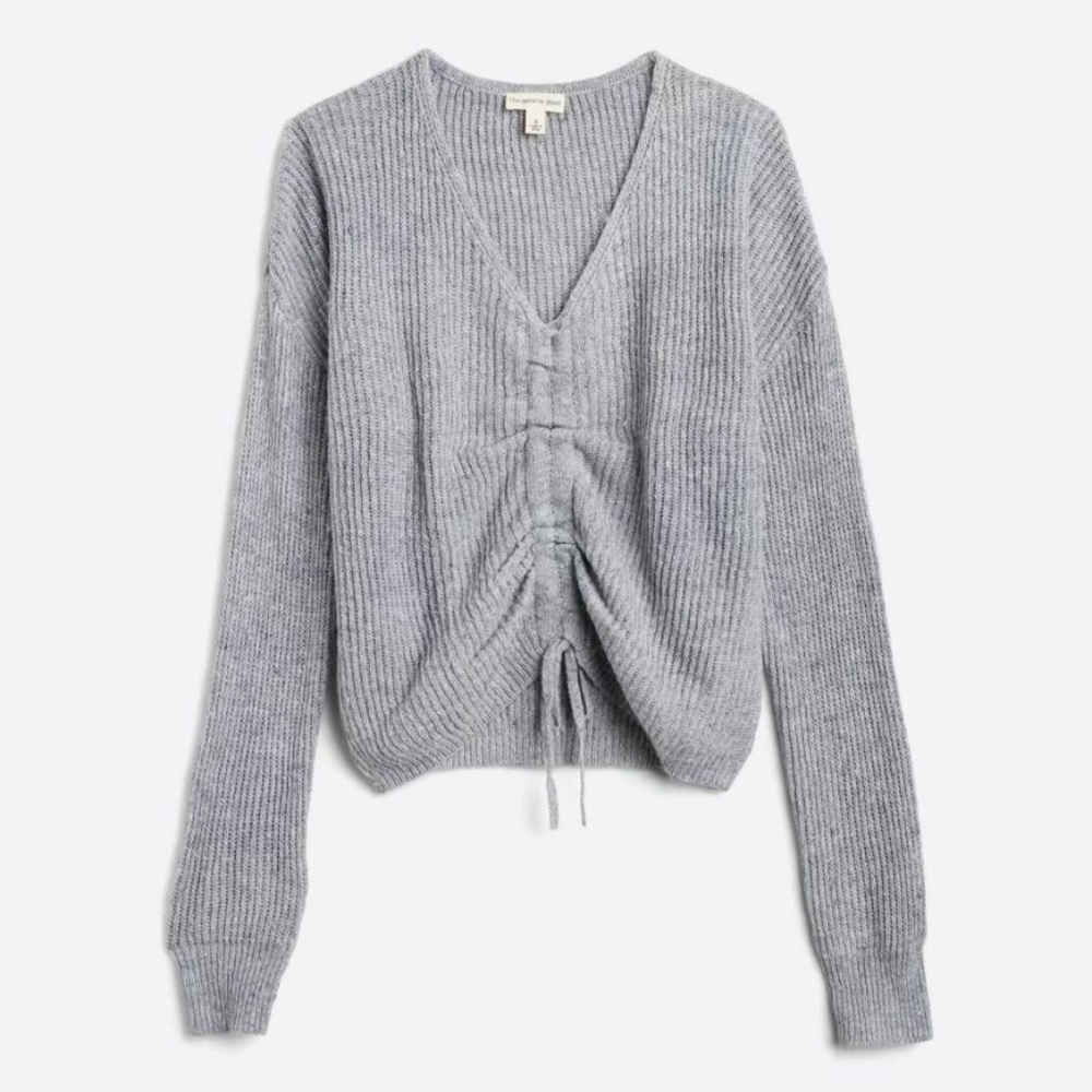 The General Good - V neck and cinch / adjustable sweater - grey - XL